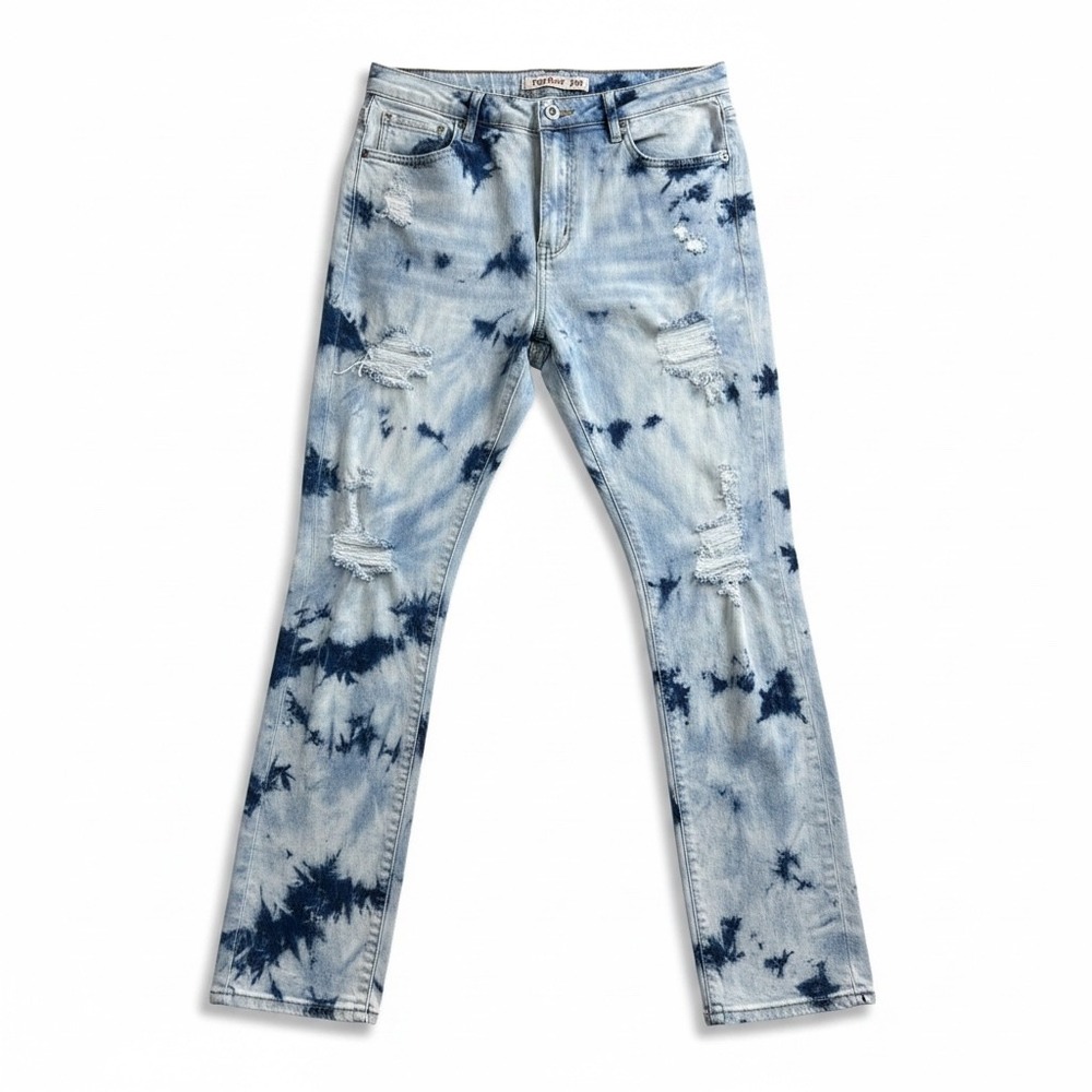 Judy Blue Womens 2XL Distressed Stretch Denim Jeans 5 Pockets‎ Tie Dye